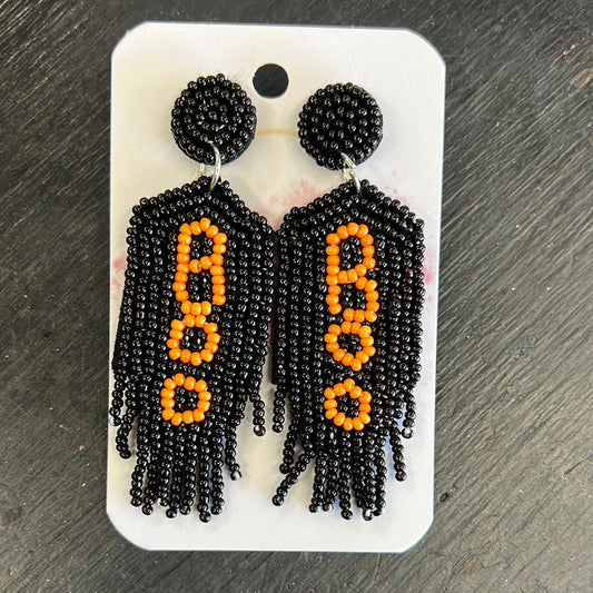 Black & Orange BOO Earrings
