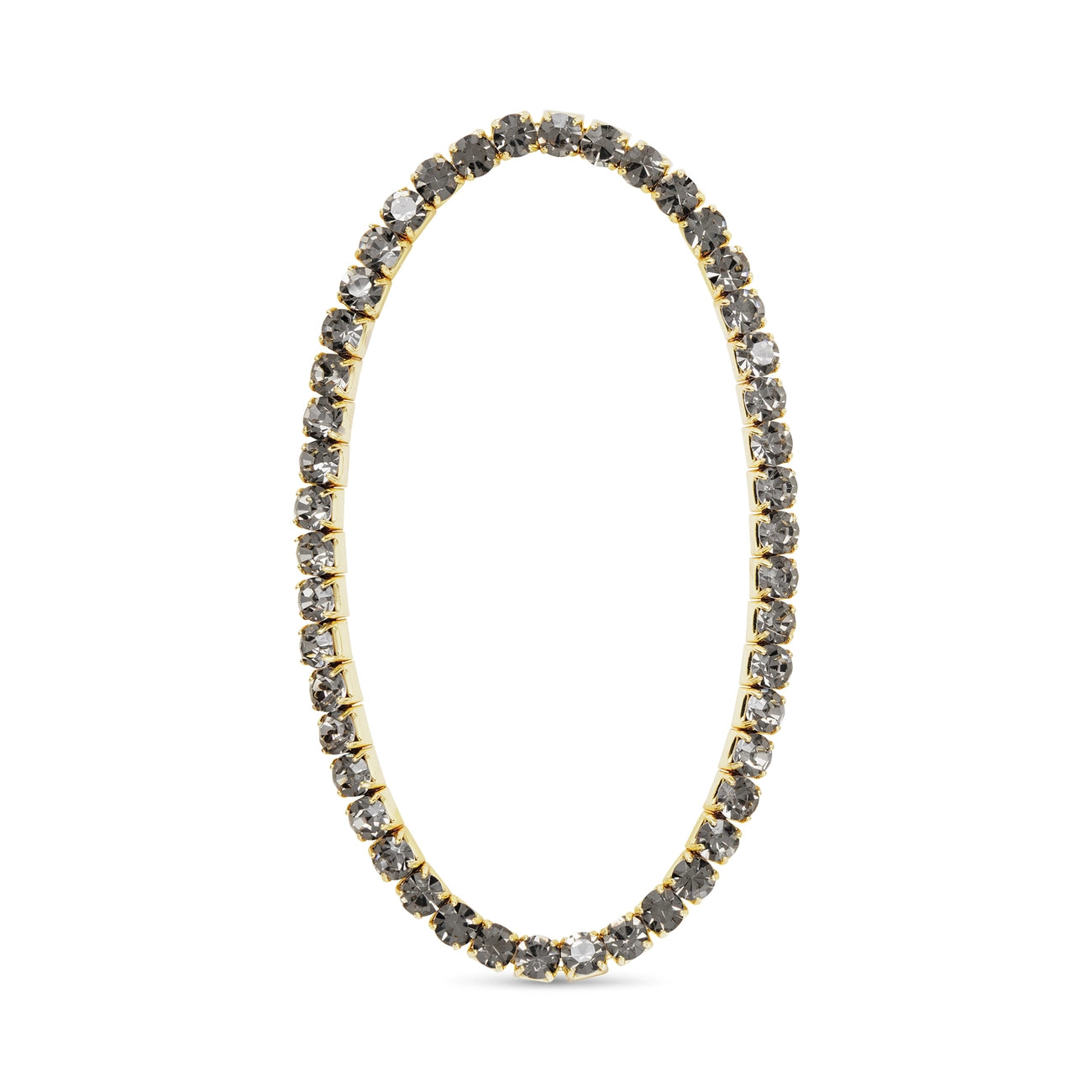 Gold Black Stretch Tennis Bracelet