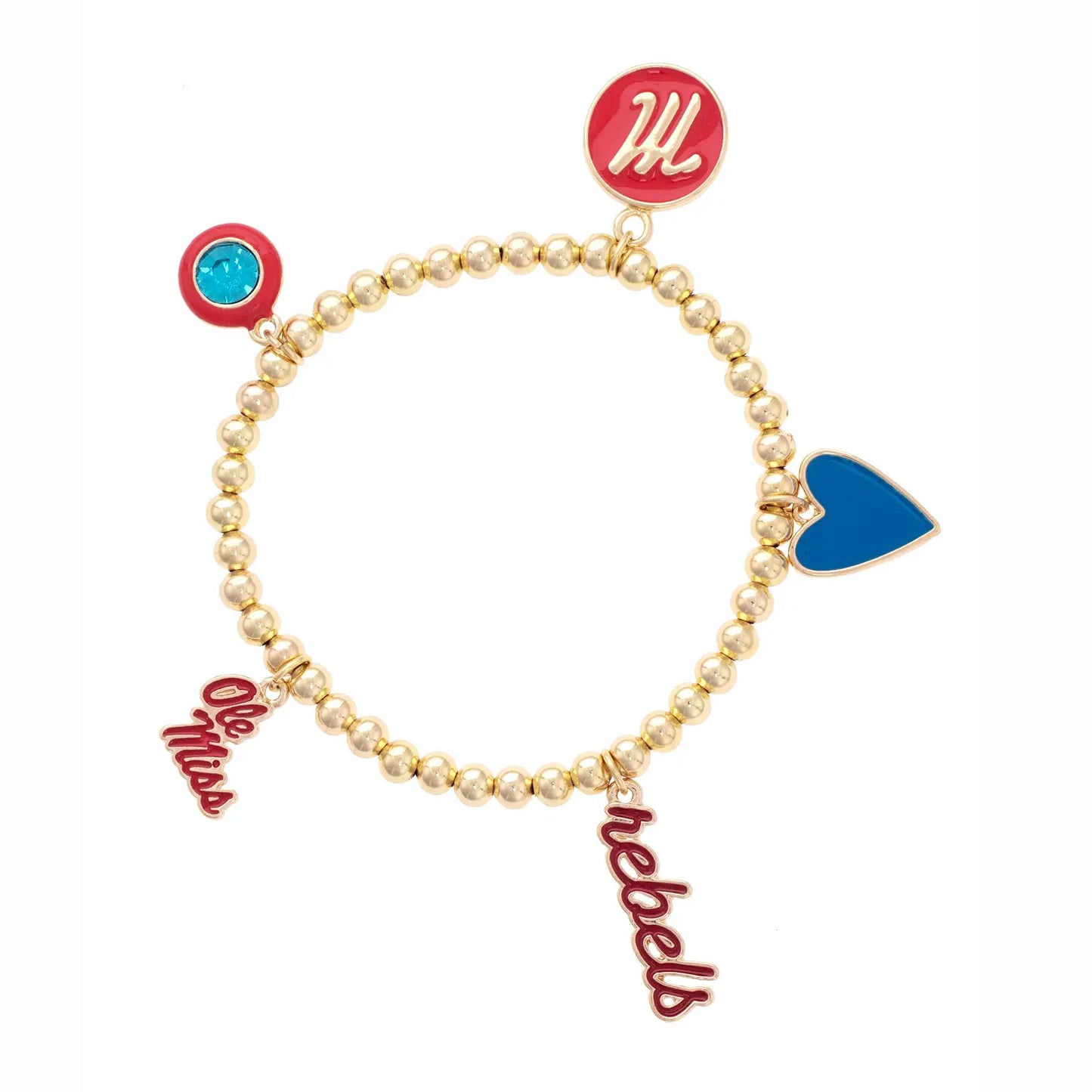 Ole Miss Rebels Enamel Icons Stretch Bracelet