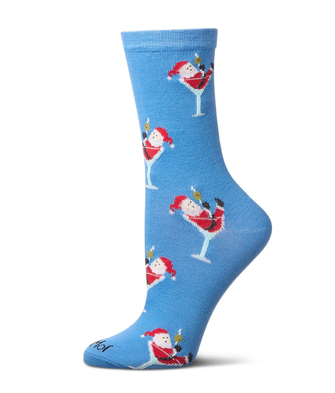 Santa Cocktail Holiday Crew Socks