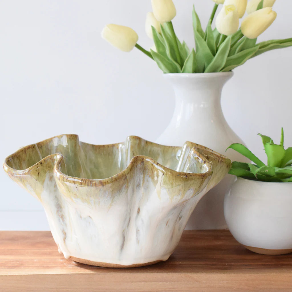Round Fluted Bowl Pottery — MATCHA LATTE