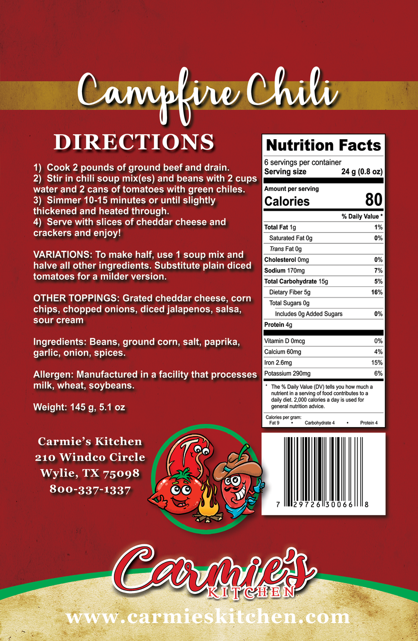 Campfire Chili Soup Mix - Carmie's Kitchen