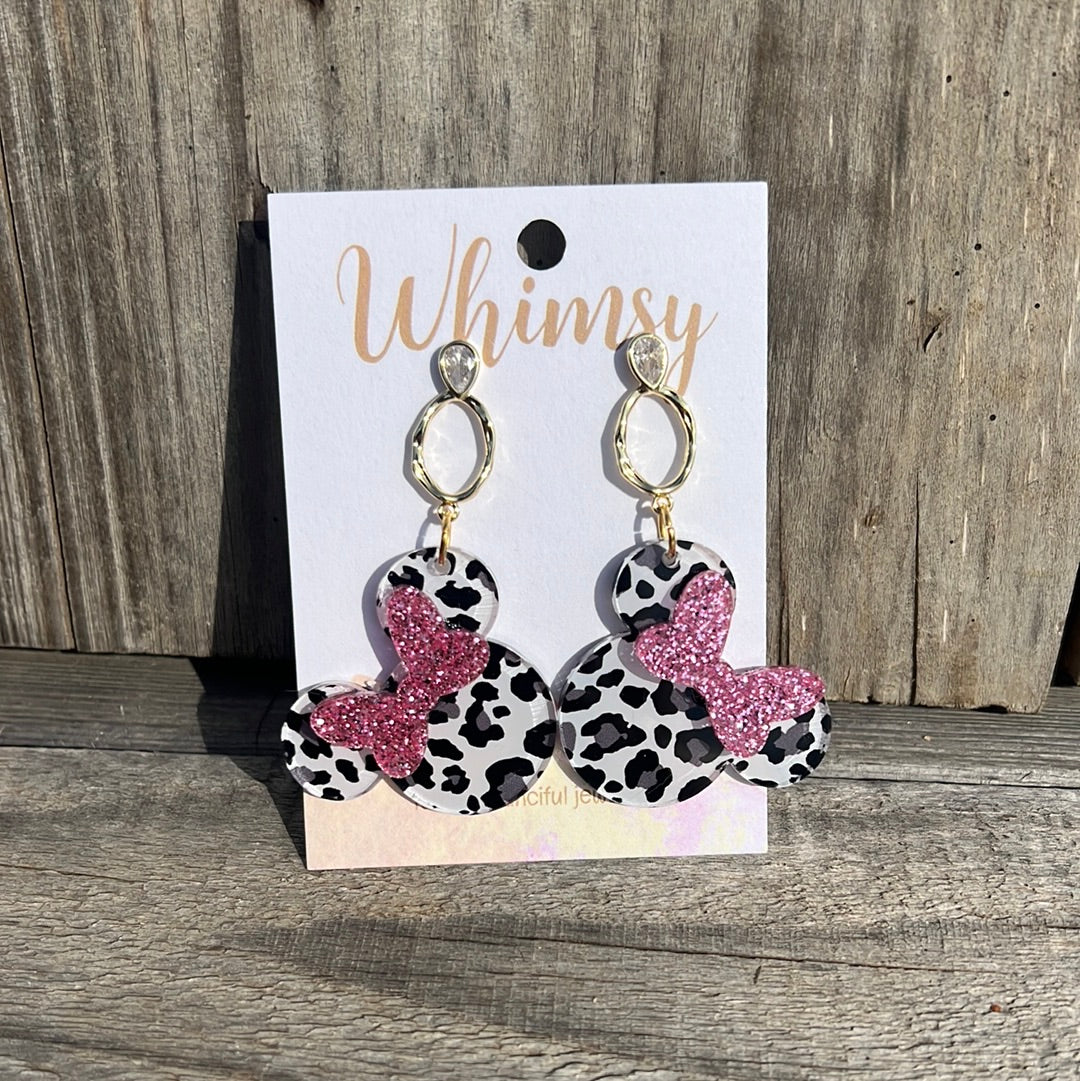Animal Print Minni Mouse Earrings