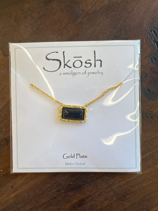 Black Druzy Stone Necklace