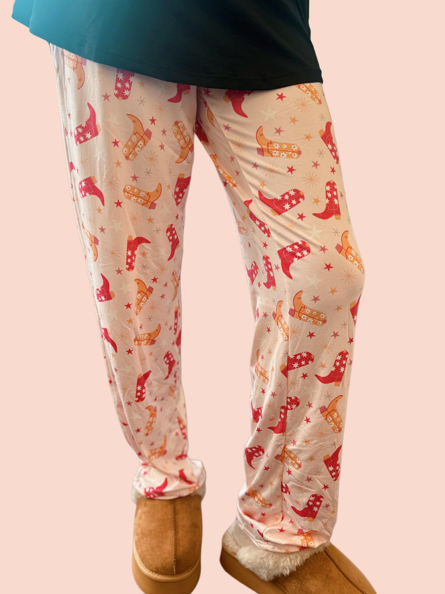 Cowboy Boot Pink Lounge Pants