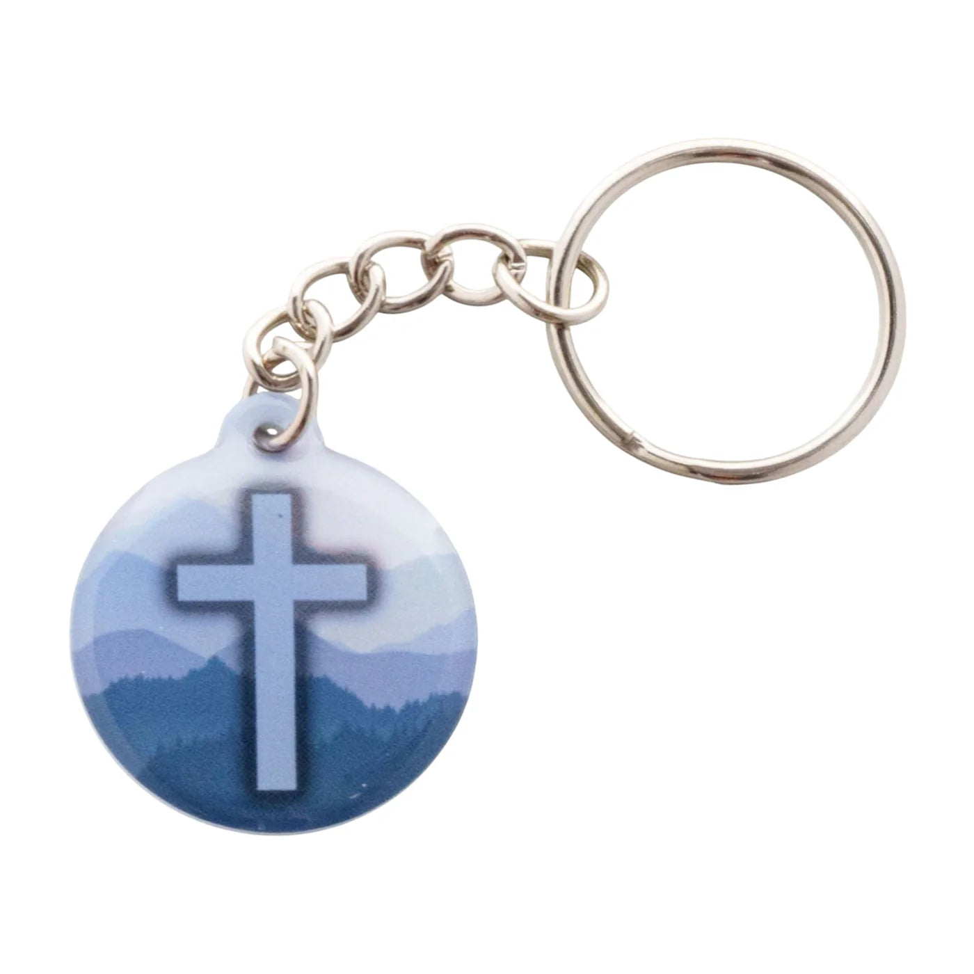 Acrylic Keychain - Blue Mountains + Cross
