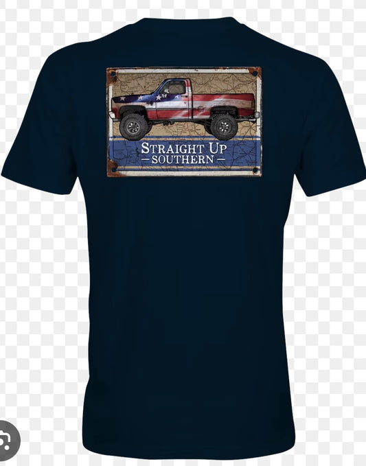 Rusted Patriotic Truck Tee
