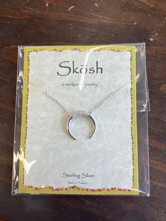 Crescent Moon With Diamonds Necklace