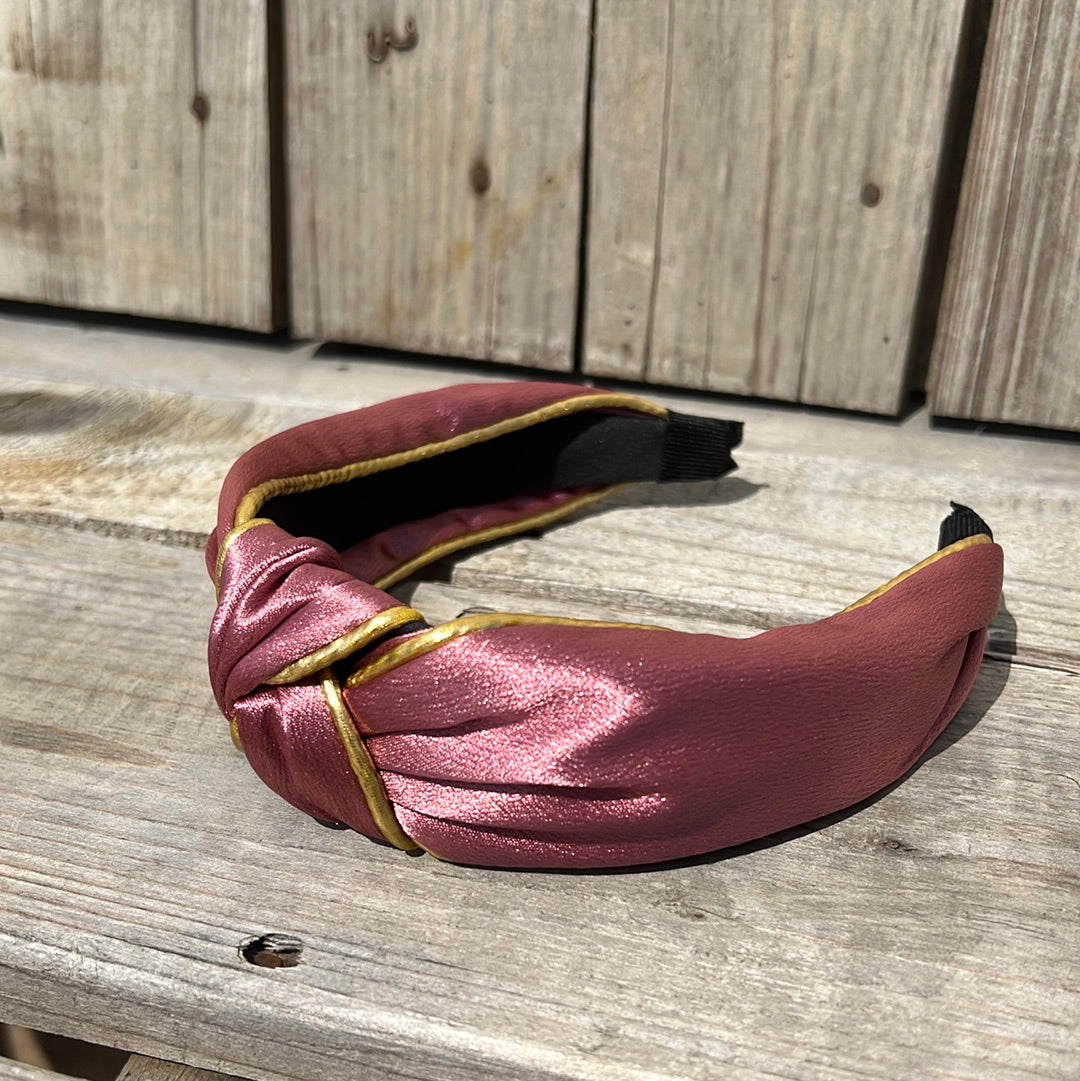 Satin with Gold Accent Headbands