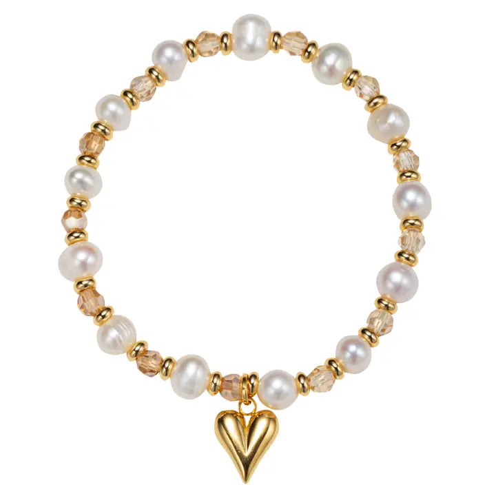 Iridescent Moonstone Beaded Stretch Braclet