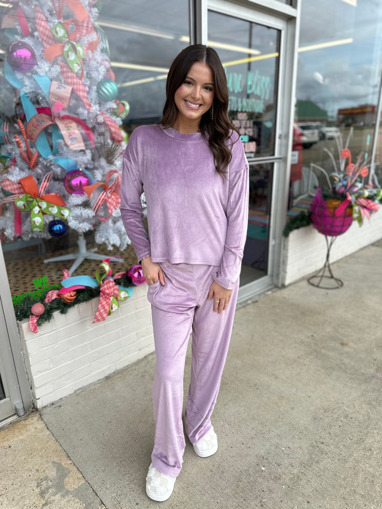 Lavender Luxe Lounge Long Sleeve Top