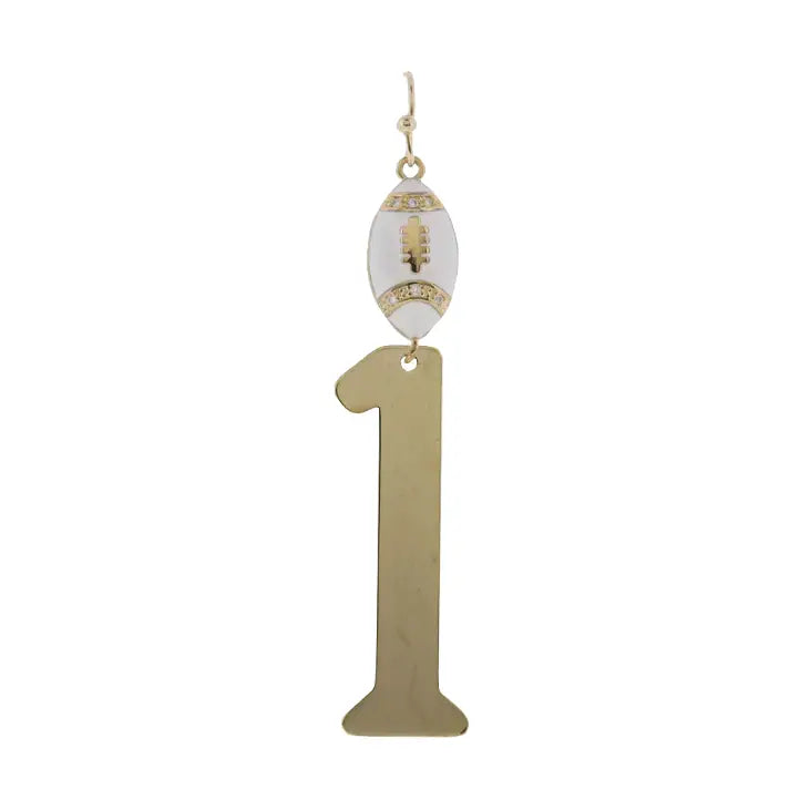 Number 1 Football Earring