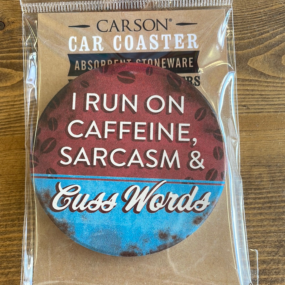 Run On Caffein Car Coaster