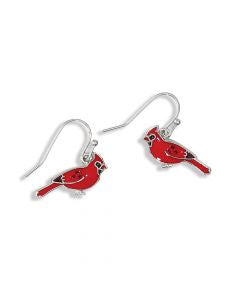 Red Enamel Cardinal Earrings