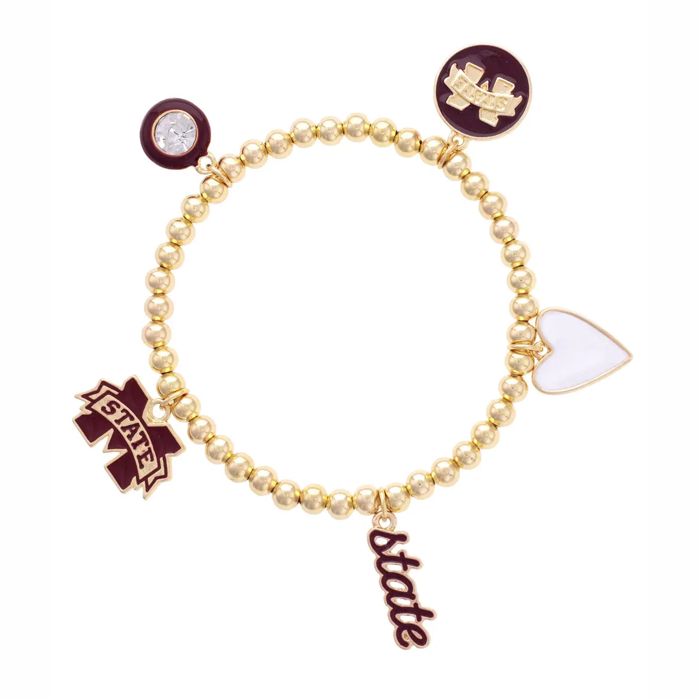Mississippi State Bulldogs Enamel Icons Stretch Bracelet