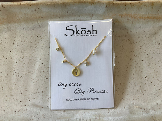 Tiny Cross Charm Necklace