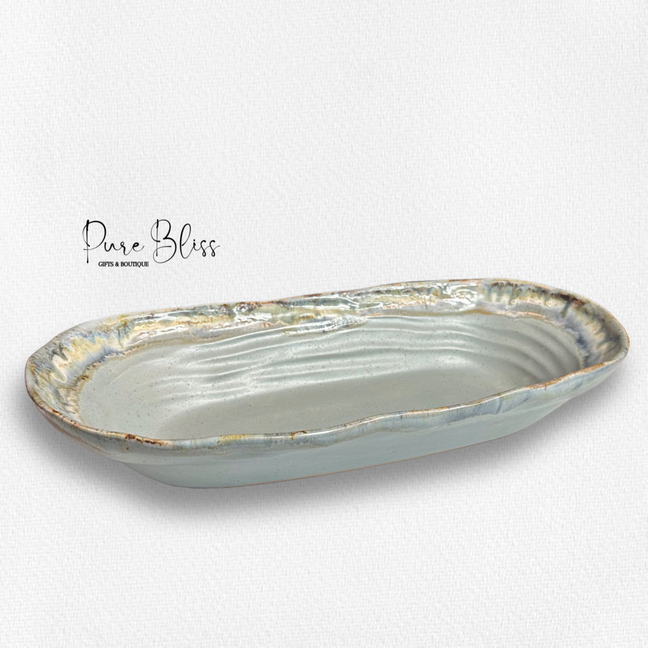 Dough Bowl Pottery Peaceful with Lapis