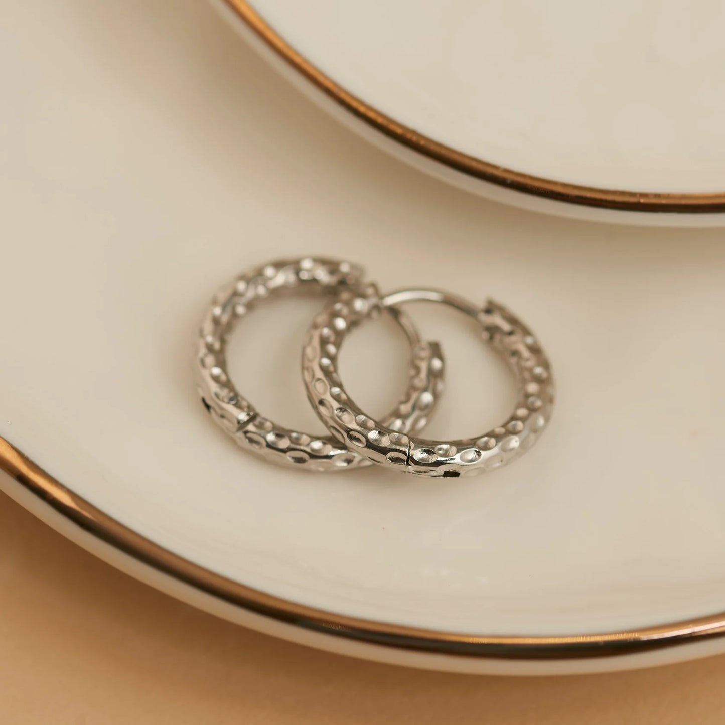 Silver Textured Clic Hoop