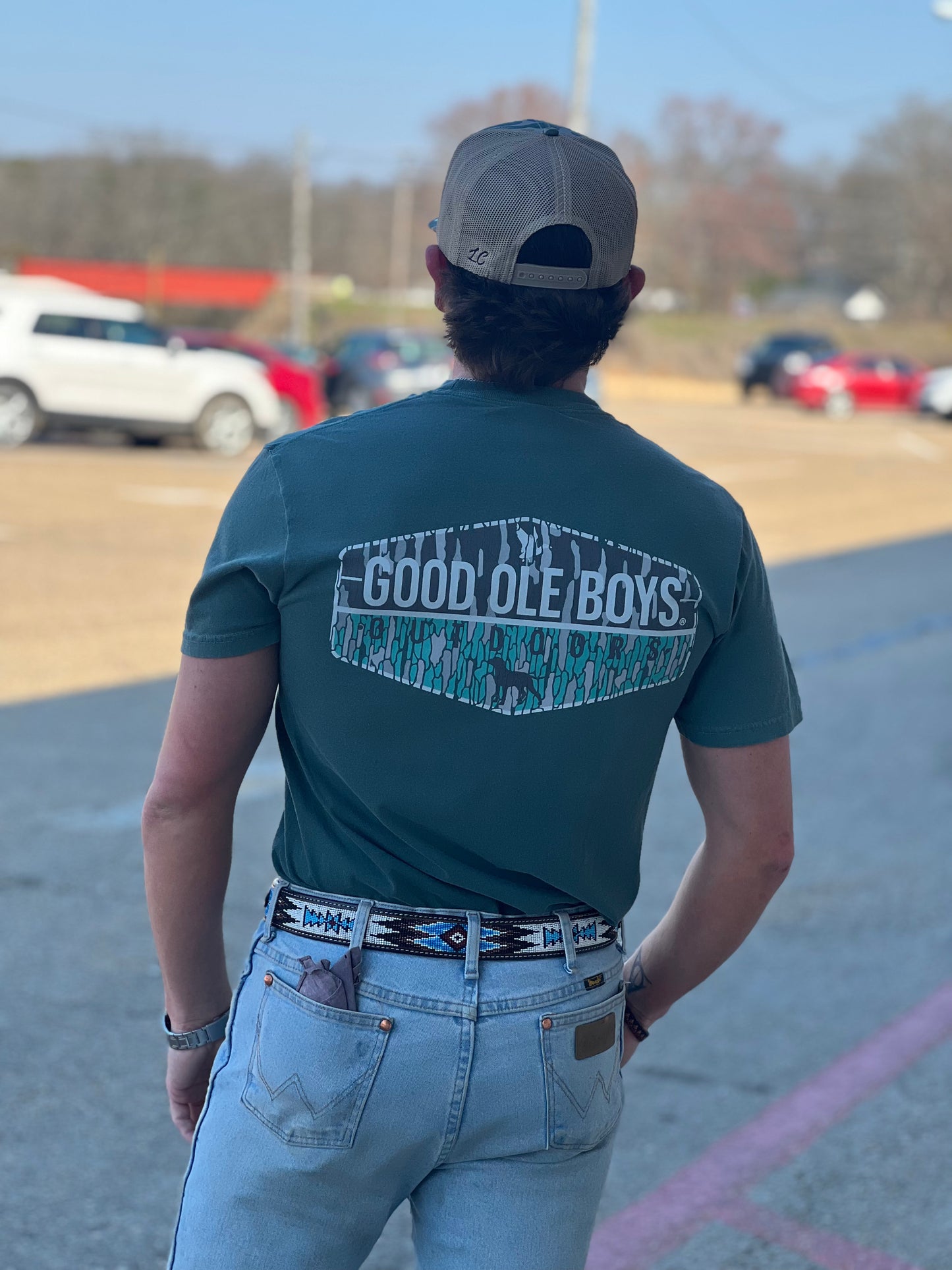 Camo Banner Split Tee