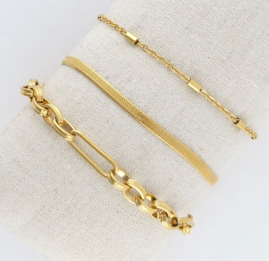 Snake Chain Bracelet Set