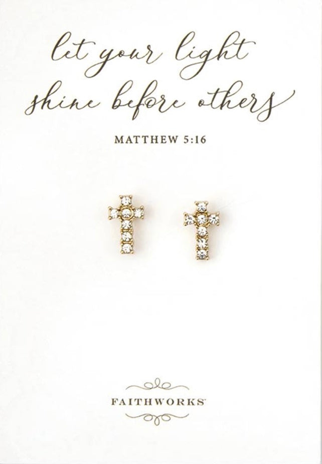 Dimond Filled Cross Earrings