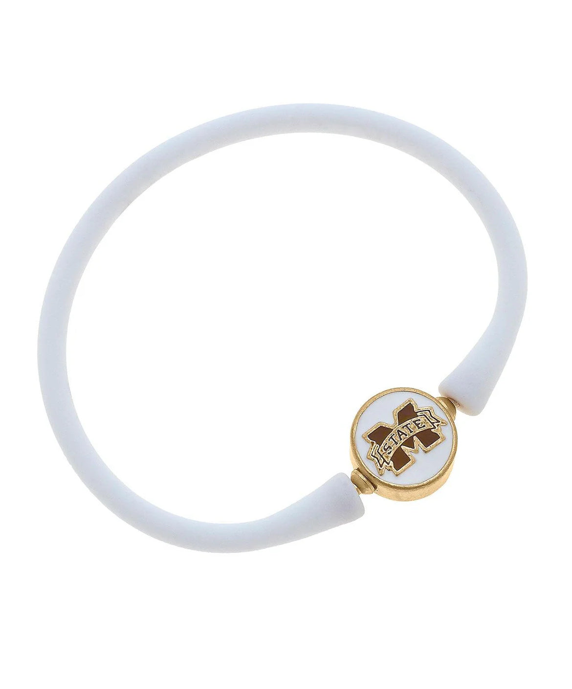 Mississippi State Bulldogs Silicone Bali Bracelet White