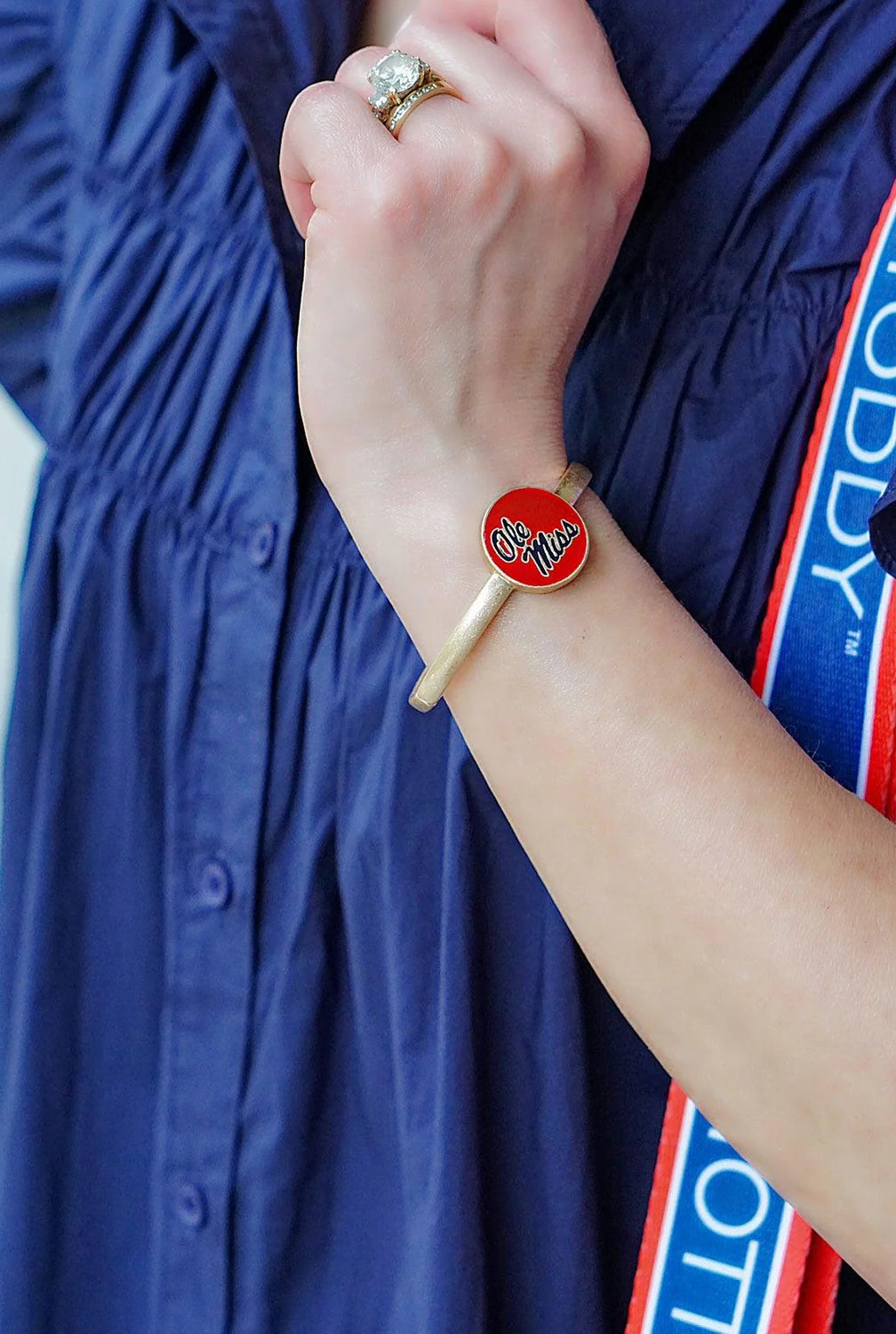 Ole Miss Rebels Statement Hinge Bangle Red