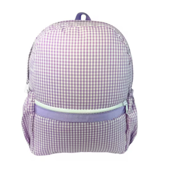 Lilac Gingham Backpack