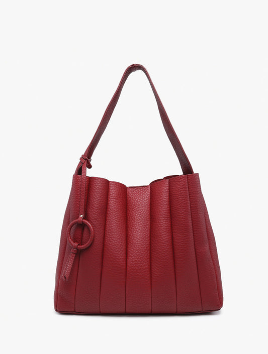 Josie Pleated Satchel In Merlot