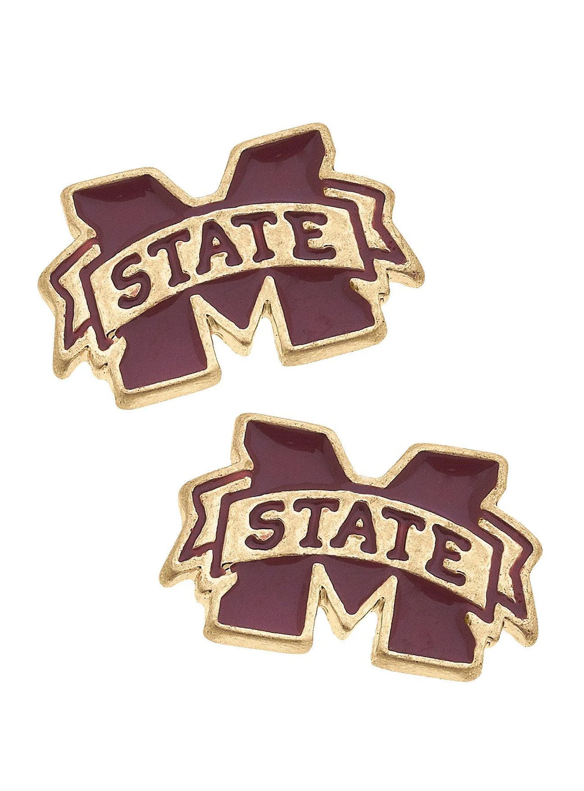 Mississippi State Bulldogs Stud Earrings Maroon