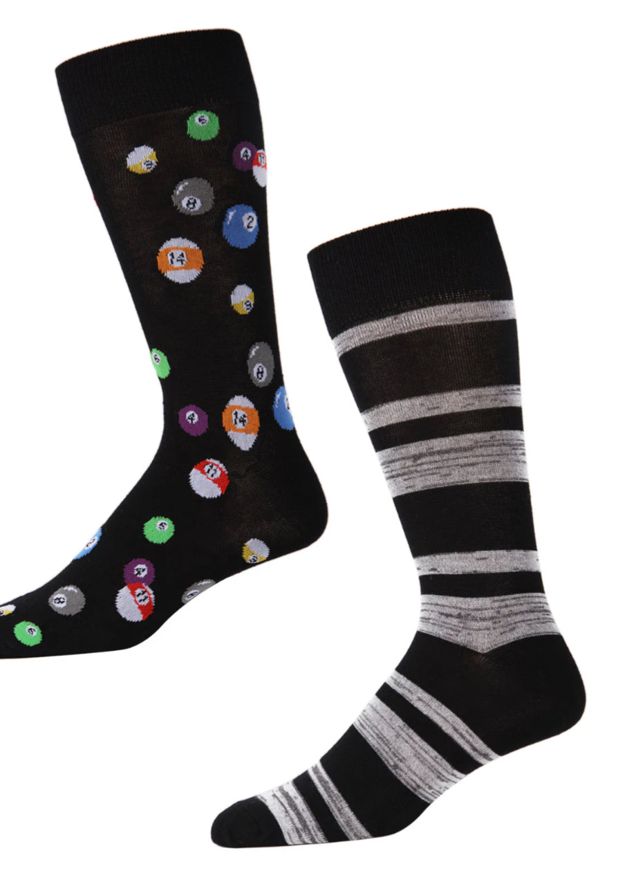 Billiards Bamboo Men’s Crew 2 Pair Pack Socks