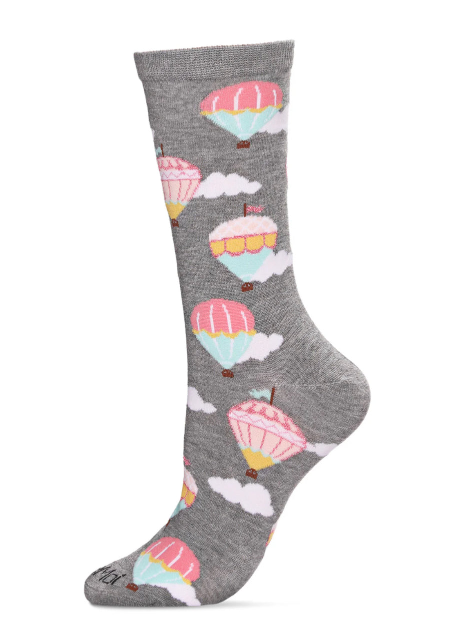 Hot Air Balloons Bamboo Crew Socks