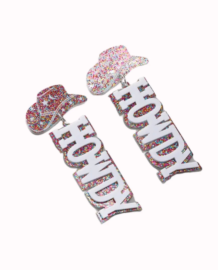 Big Howdy Glitter Earrings