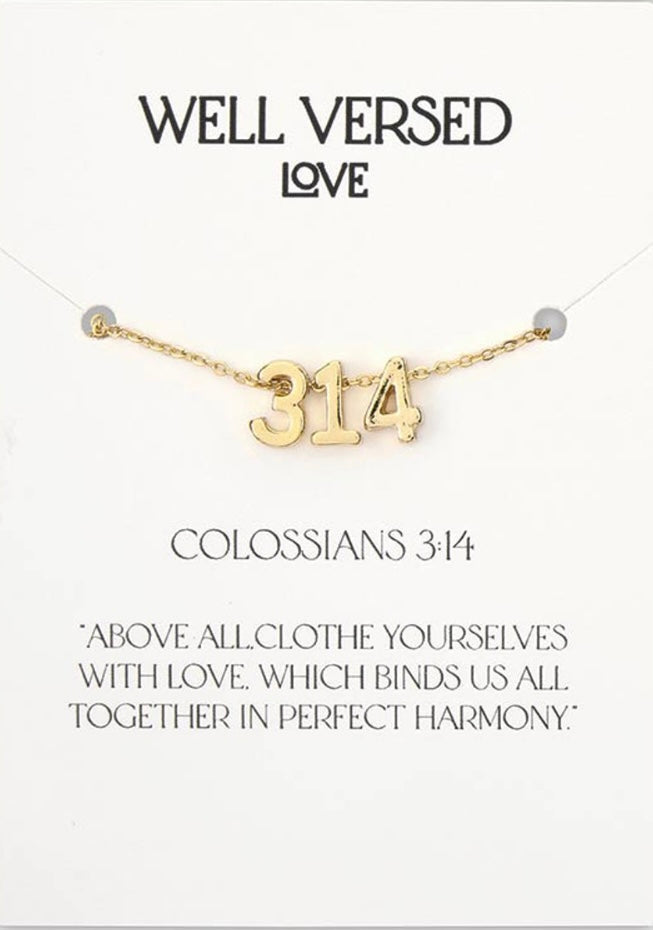 Colossians 3:14 Gold Necklace