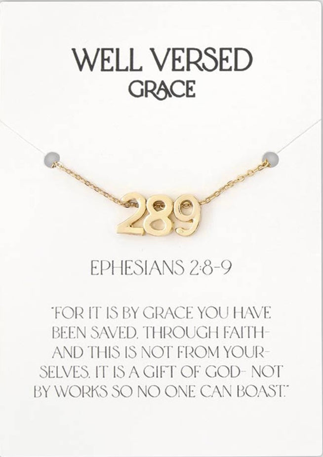 Ephesians 2:8-9 Gold Necklace