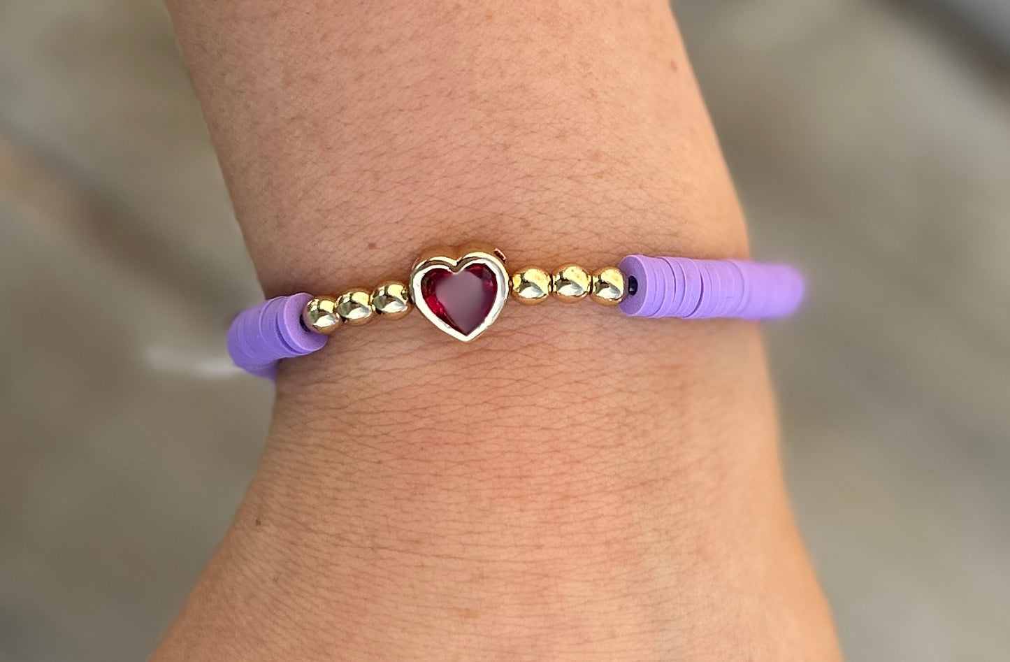 Sequins and Dark Crystal Heart Accents Bracelet