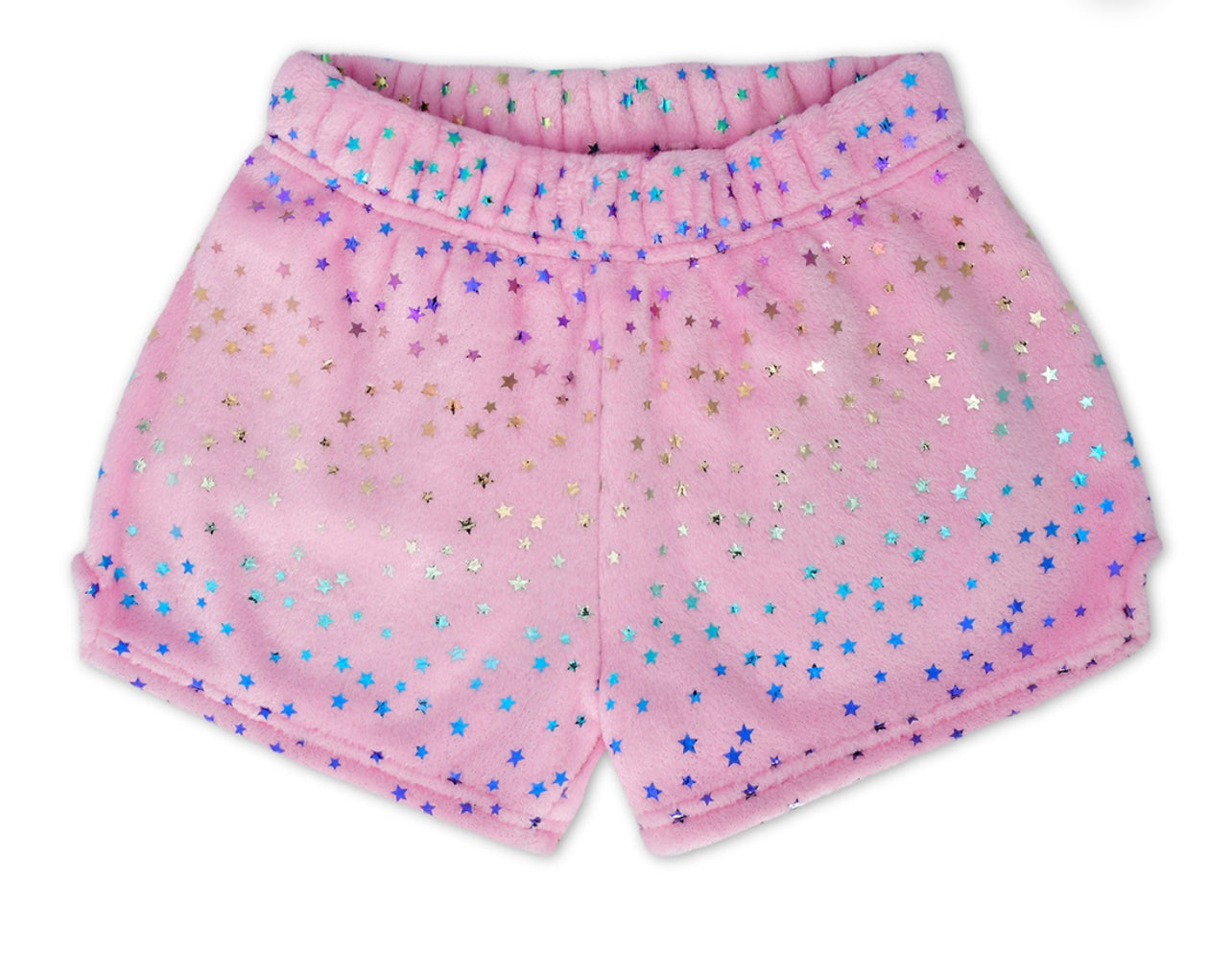 Pink Foil Stars Plush Shorts