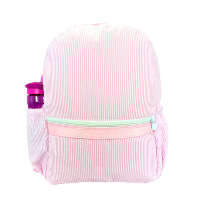 Pink Seersucker Backpack