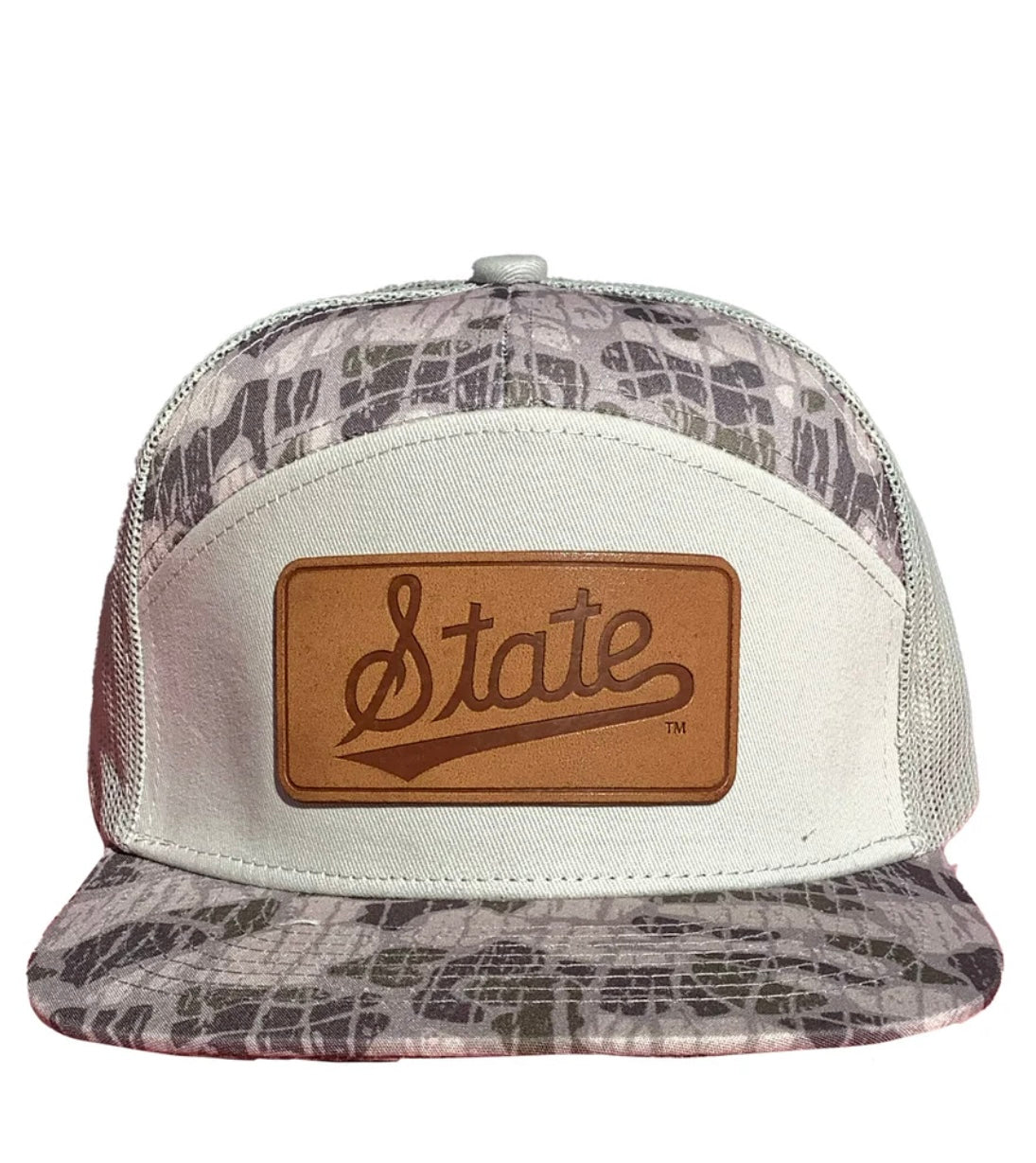 MSU Camo State Script Leather Patch 7P