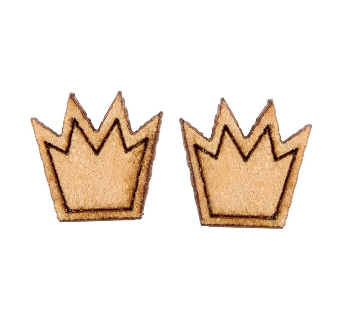 1 Corinthians 15:57 wood Crown Earrings