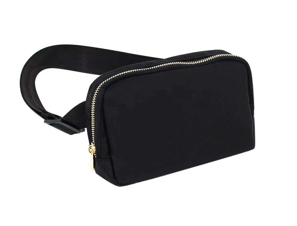 Black Varsity Waist Bag