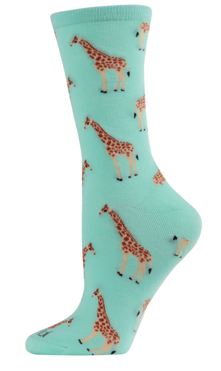Giraffes Bamboo Crew Socks