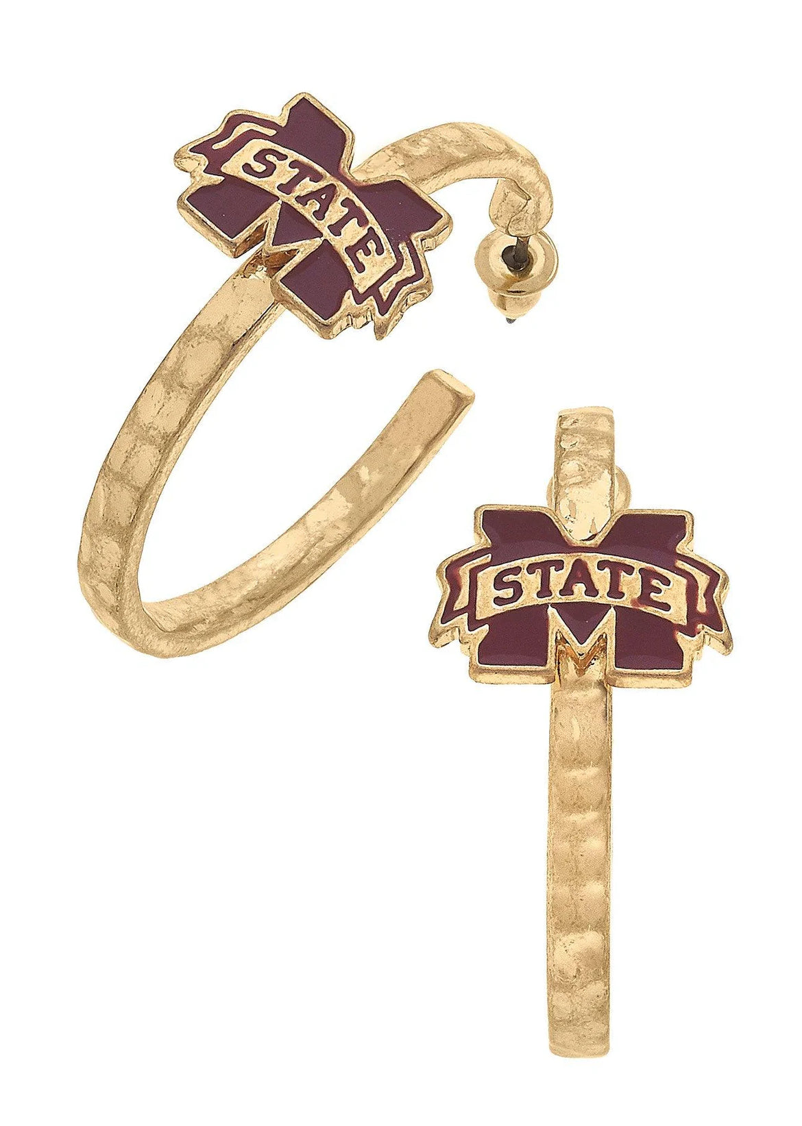 Mississippi State Bulldogs Logo Hoop Earrings