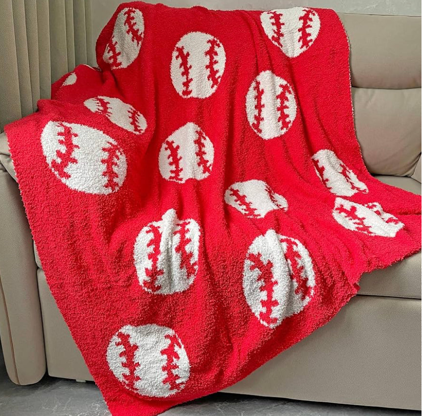 Luxe Baseball Blanket: Red
