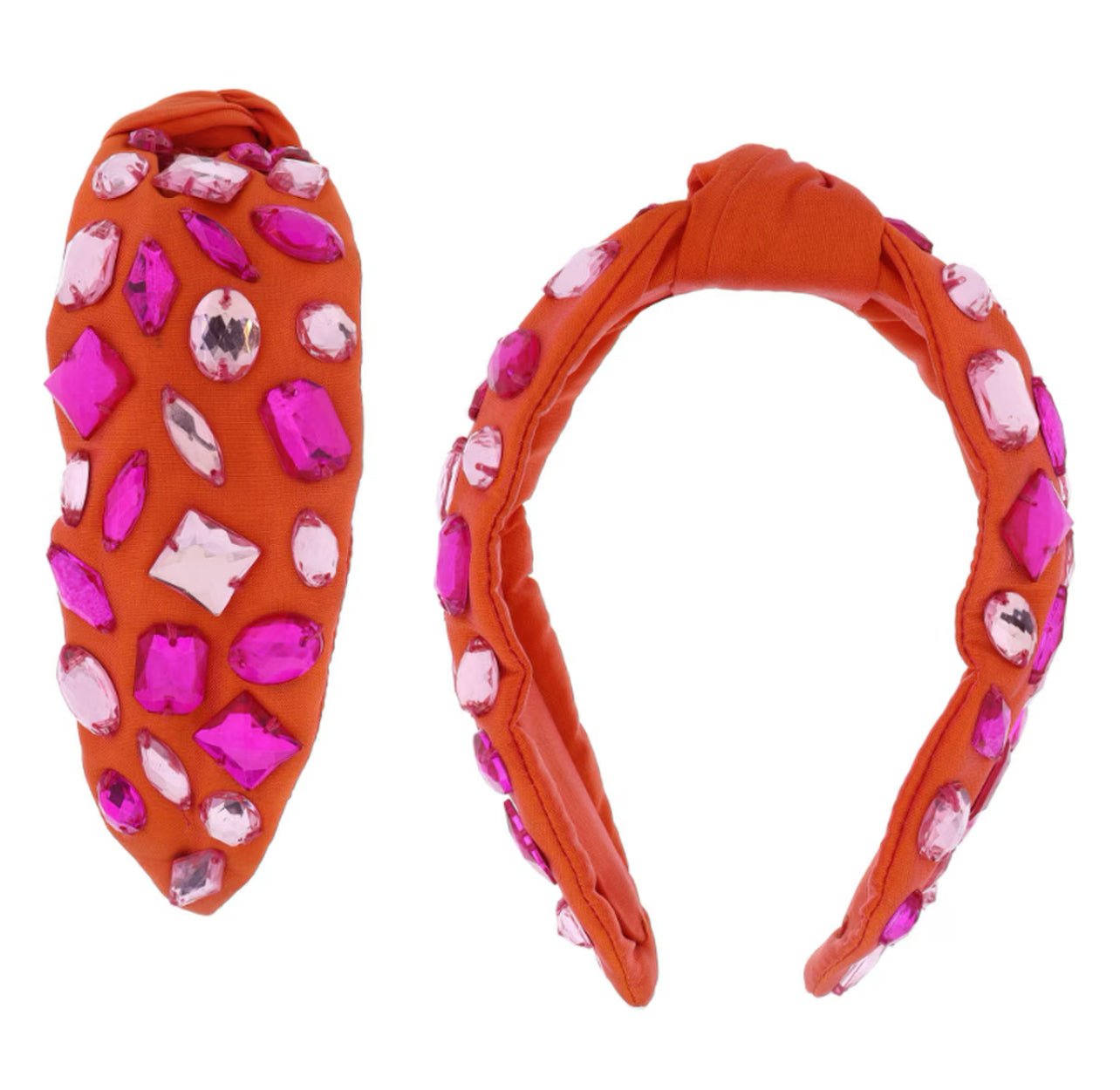 Orange Crystal Knotted Headband