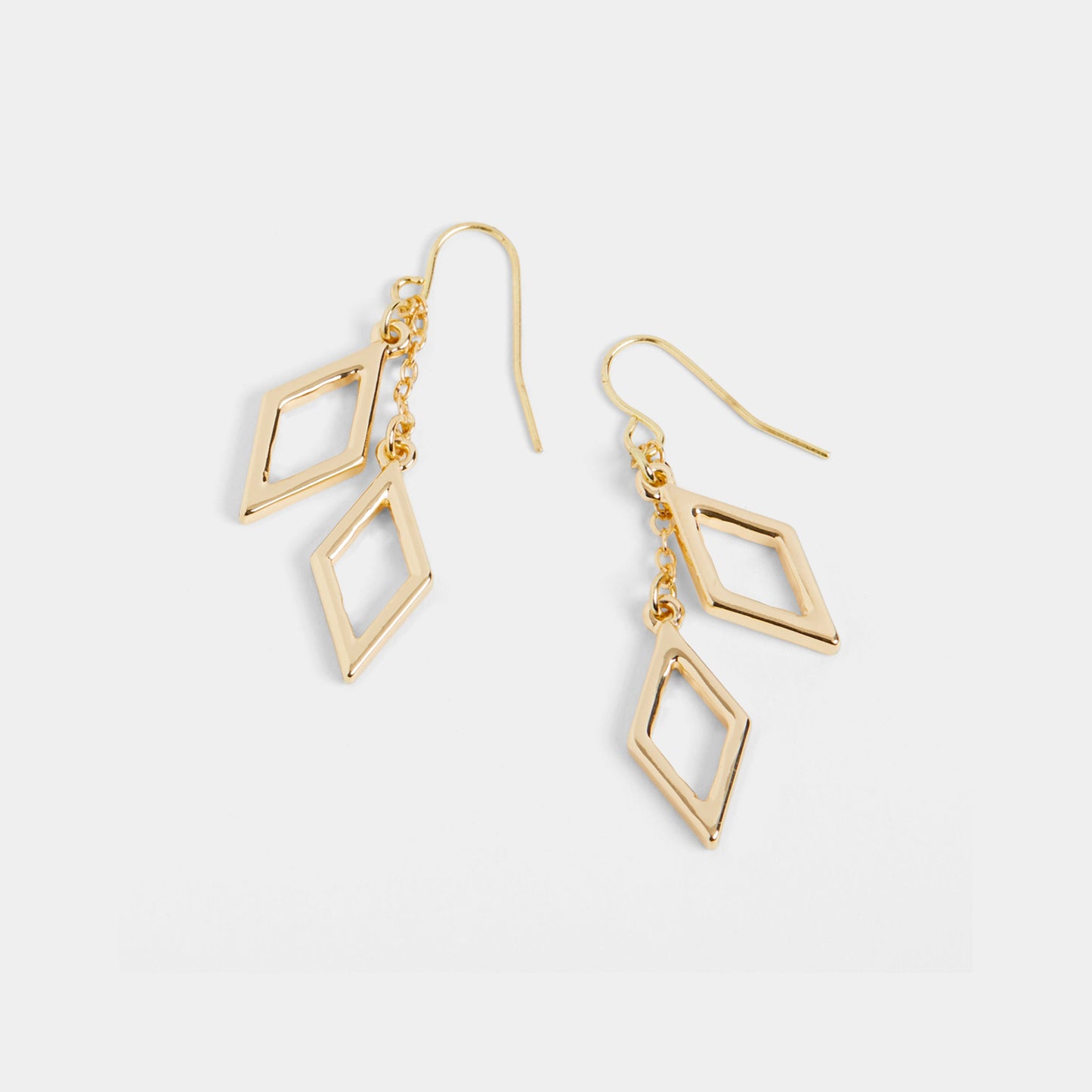 Gold Double Diamond Chain Drop