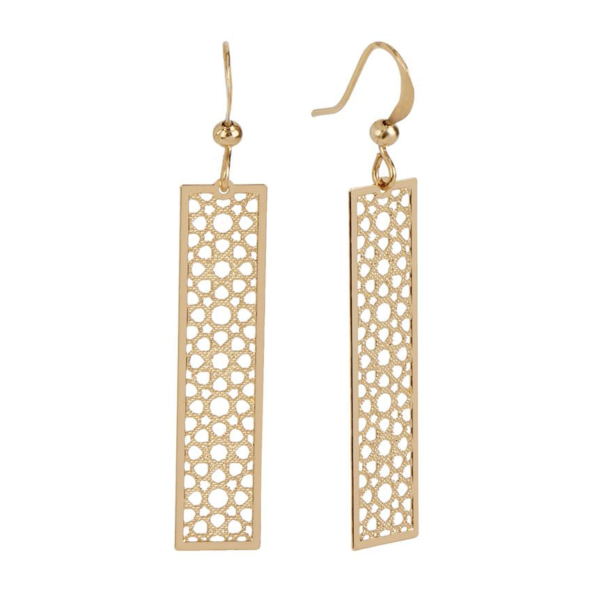 Gold Filigree Bar Dangle