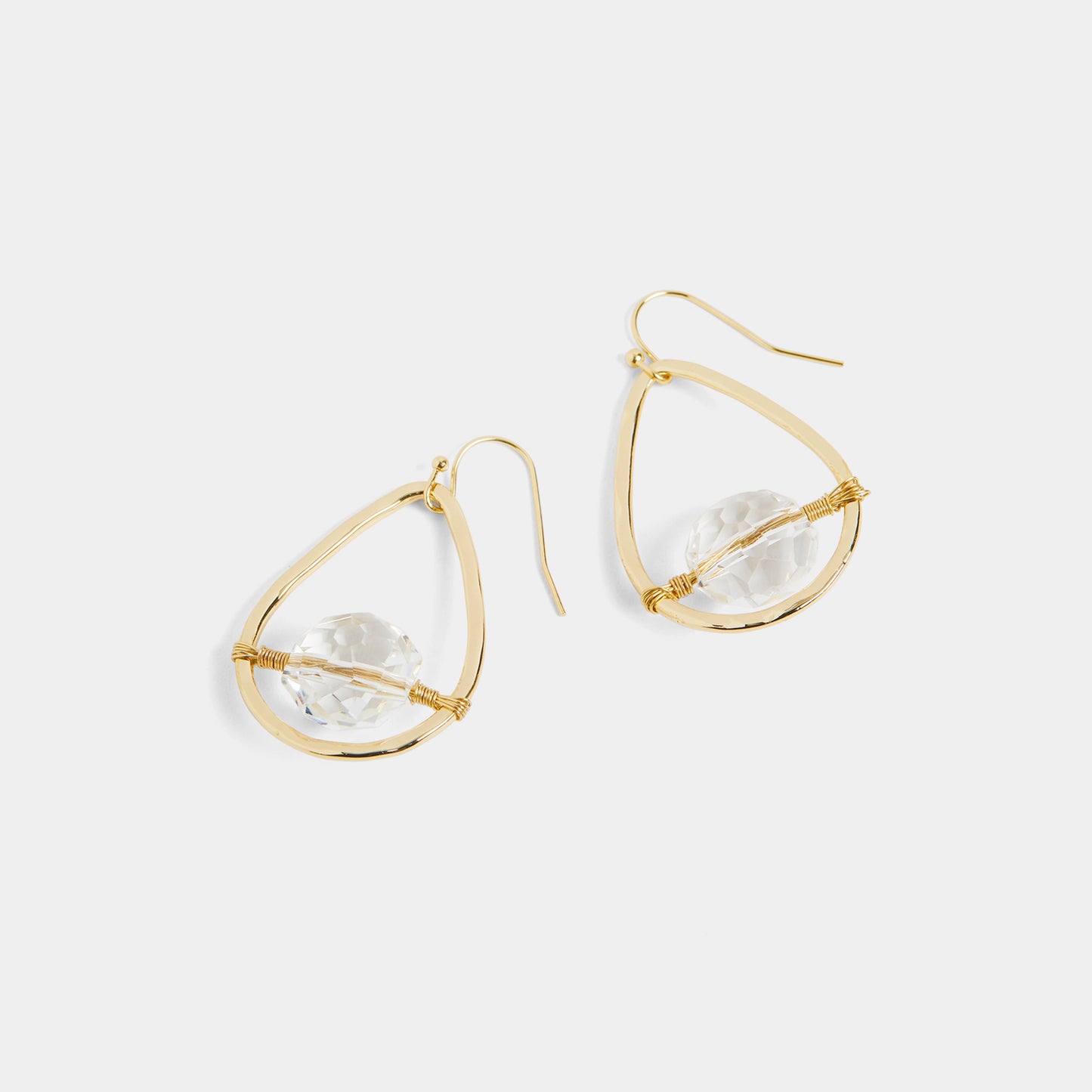 Gold Floating Bead Teardrop Wire Wrap