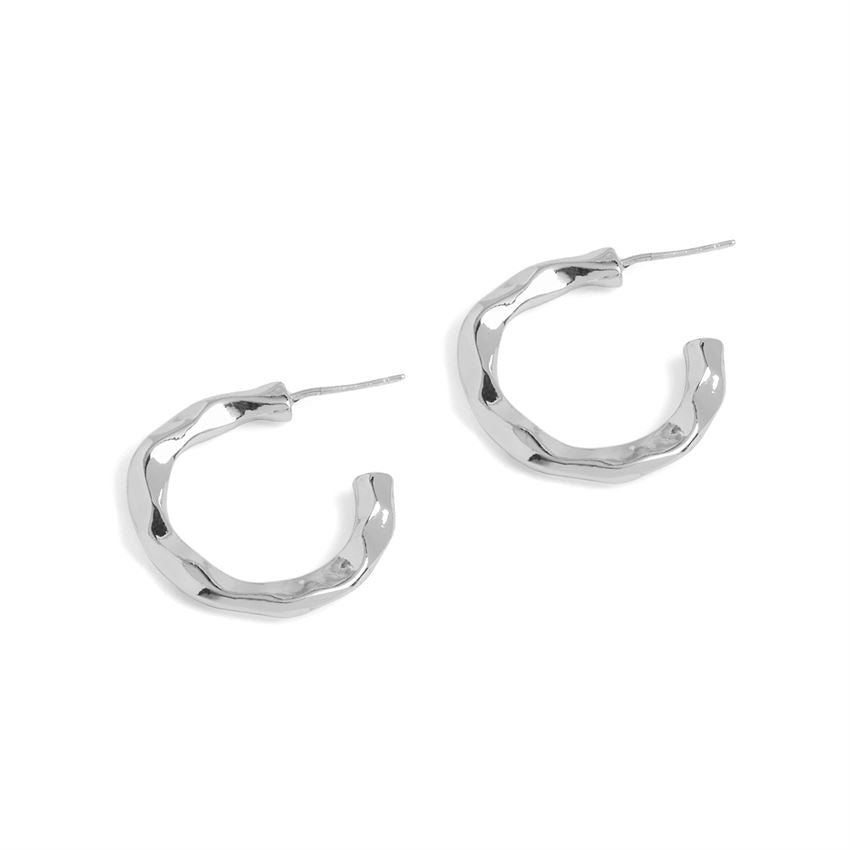 Silver Jagged Edged Hoop