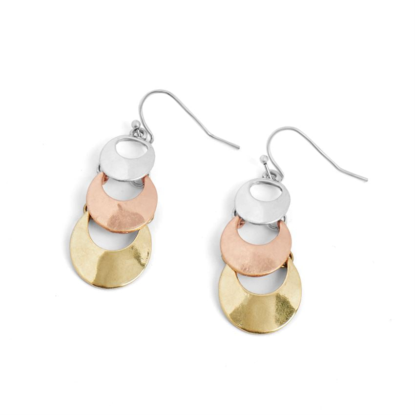 Tri Metal Circle Dangle